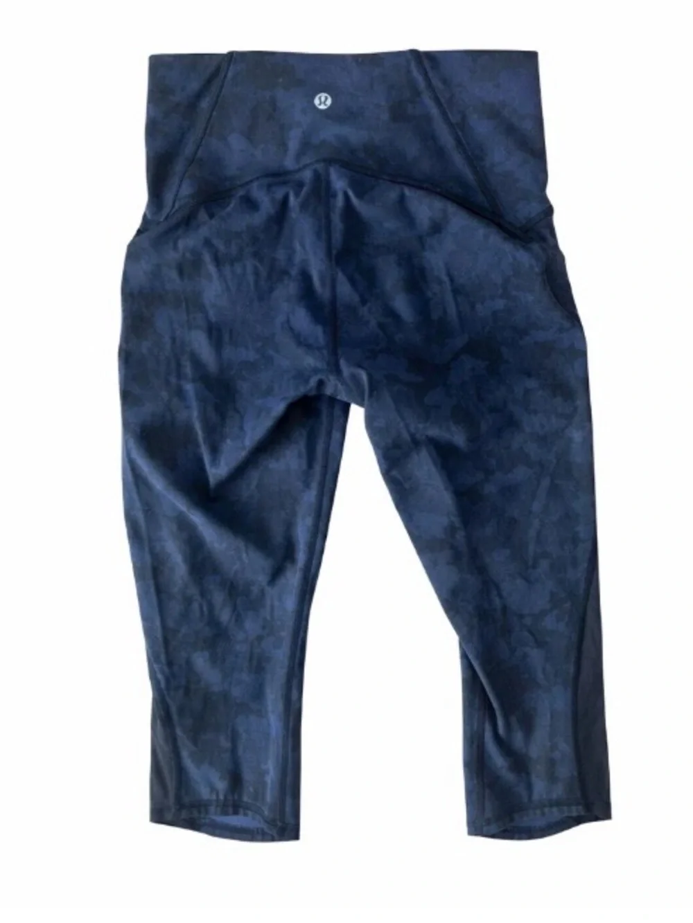 Lululemon Train Times Crop 16” Midnight Navy Camo Mesh Panel Leggings Size 6 - Picture 4 of 7